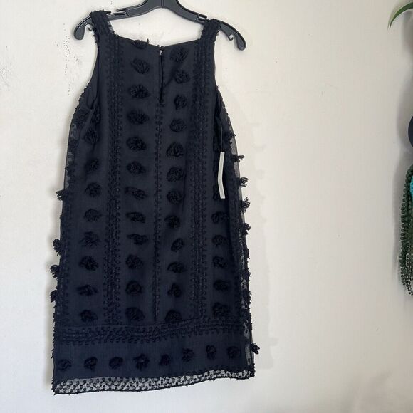Anthropologie Sunday in Brooklyn Shift Dress Size Small Black Mischa Pom Pom New - Picture 4 of 8